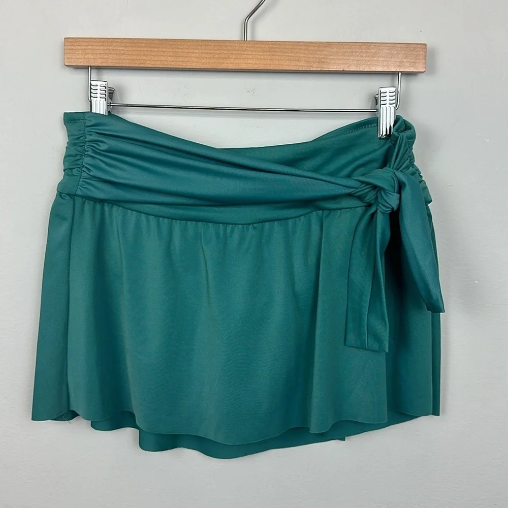 NWOT J.Crew Belted Swim Skirt Bottoms Teal Sz S